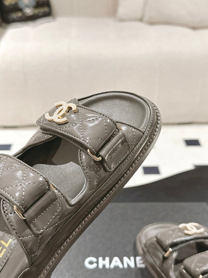 CC 25 Dad Sandal Mule Jet Black Patent Leather 237581
