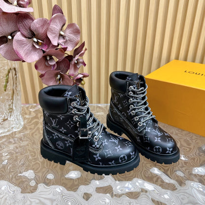 LV x Timberland 6-In High End Ankle Boot Black Monogram Calfskin