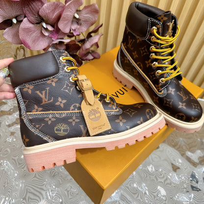 LV x Timberland 6-In High End Ankle Boot Dark Brown Monogram Calfskin