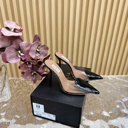 Alaila Mule 100mm In Black Lambskin  957217