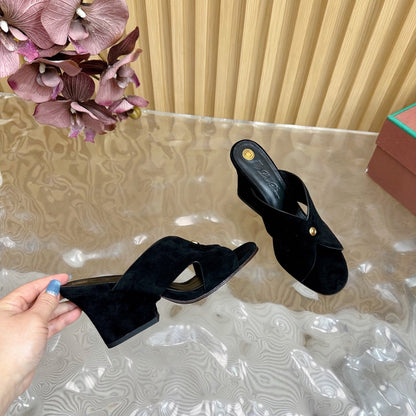 LP Vera Heeled Sandal Black Sheepskin 307966