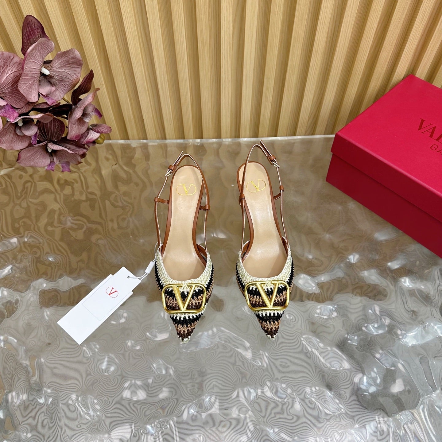 VT 25 Bohemian Slingback Brown Knitted Sheepskin 325190
