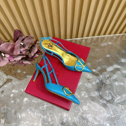 VT 25 Slingback Cerulean Blue Snakeskin Leather 325192