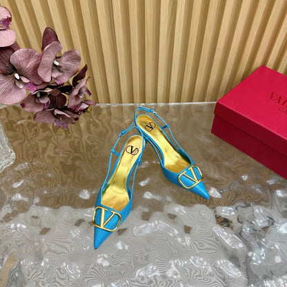 VT 25 Slingback Cerulean Blue Snakeskin Leather 325192