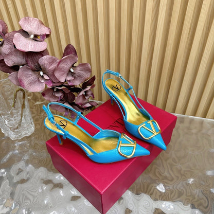 VT 25 Slingback Cerulean Blue Snakeskin Leather 325192