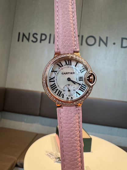 Cartier Bleu Balloon 33mm Pink Gold White Dial