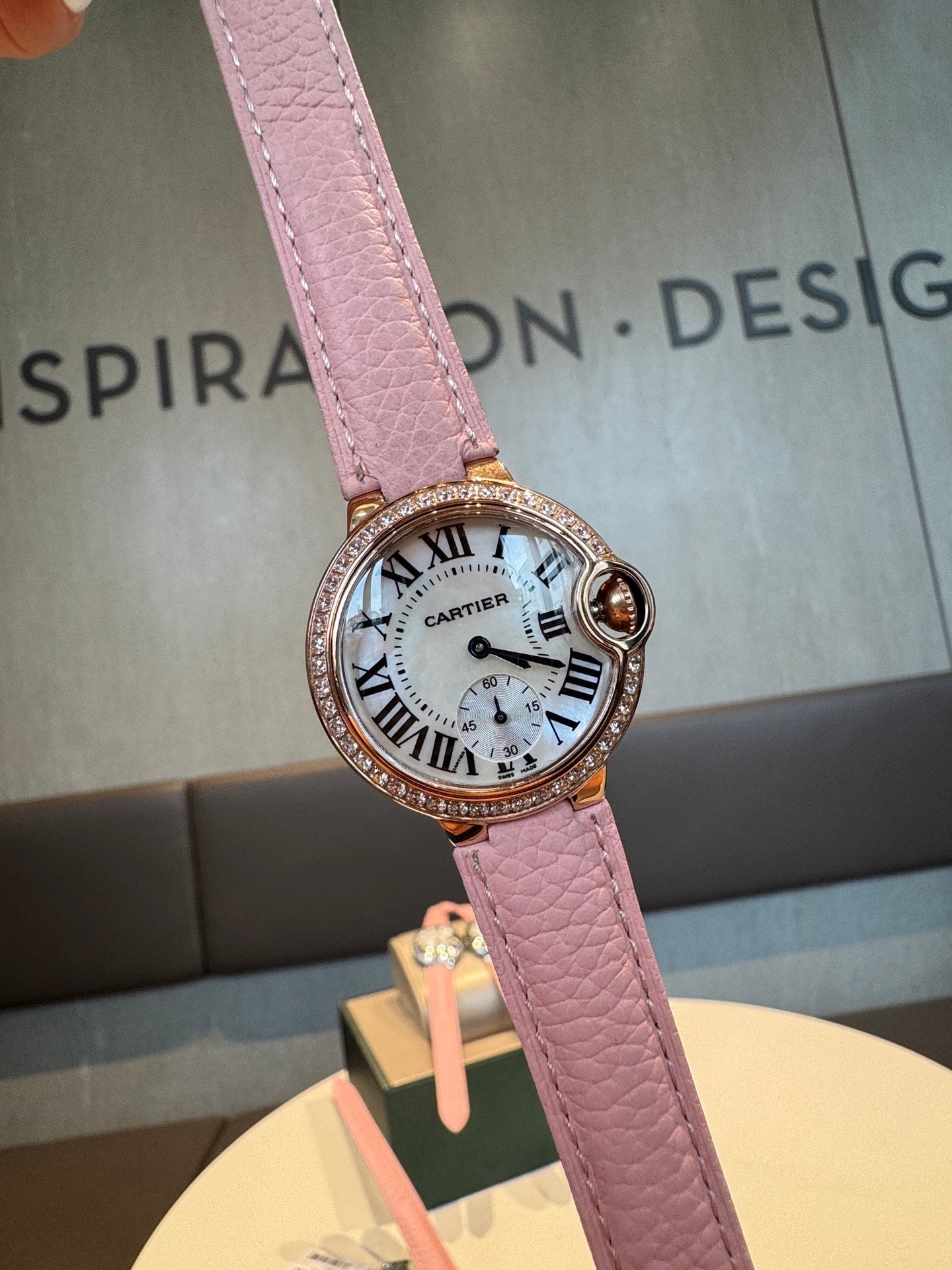 Cartier Bleu Balloon 33mm Pink Gold White Dial