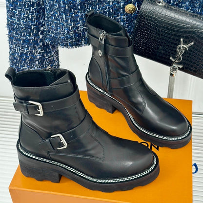 LV Beaubourg Ankle Boot 30mm Black Calfskin