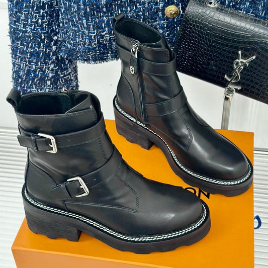 LV Beaubourg Ankle Boot 30mm Black Calfskin