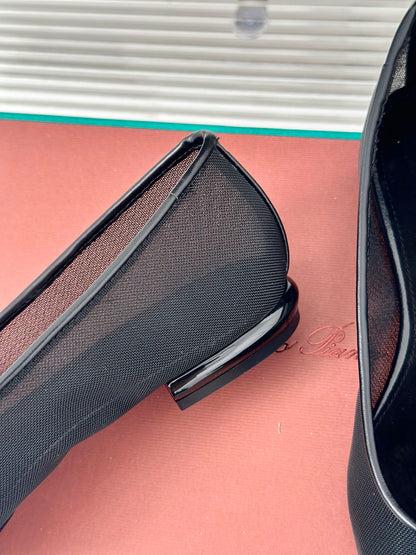 LP Primula Ballet Flat In Black Mesh Fabric With Suede Lining 989404