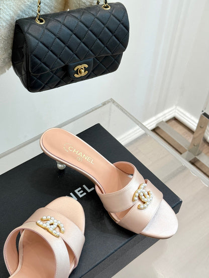 CC 25 Mules Pink Silk Lambskin 308776