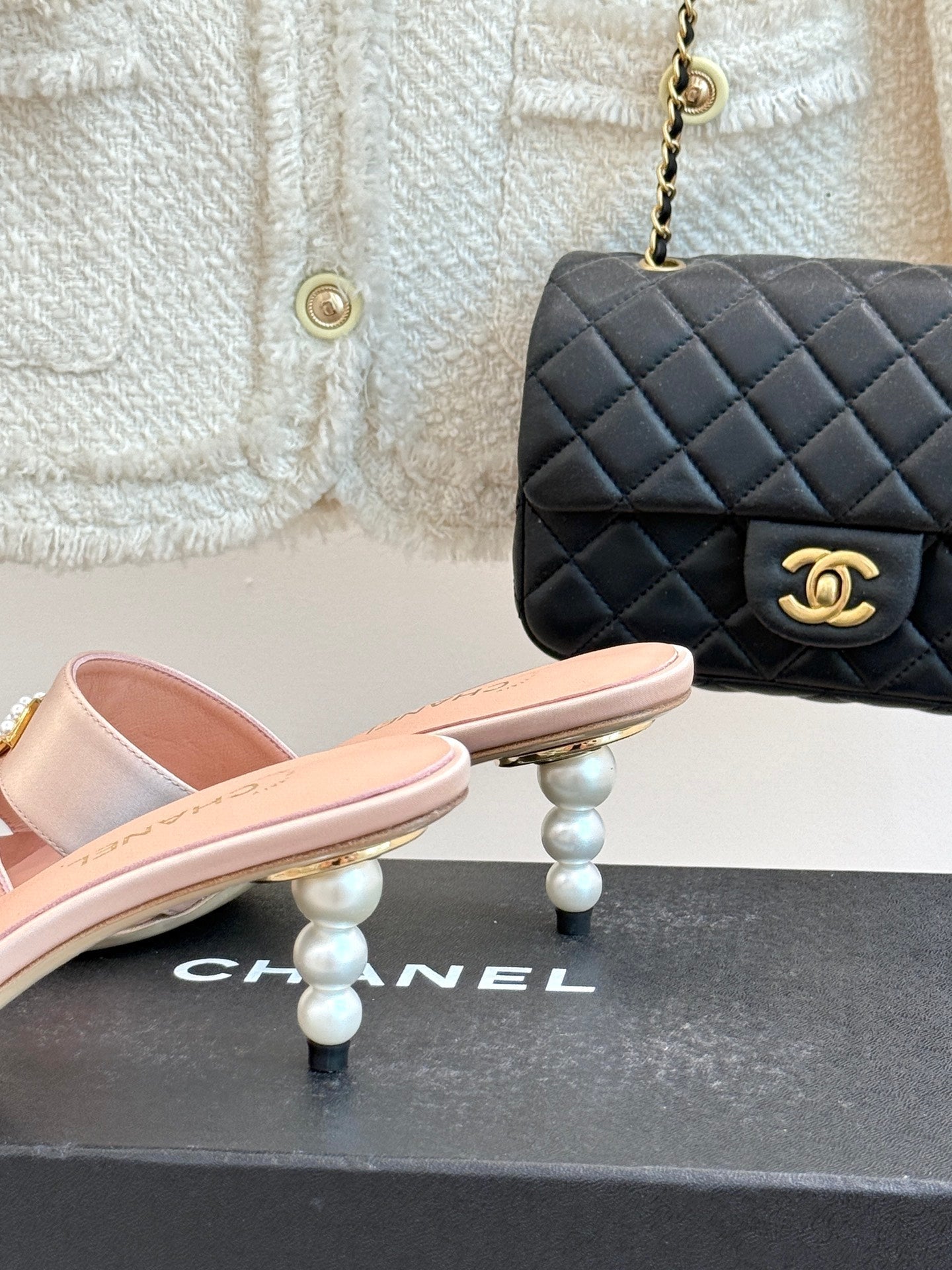 CC 25 Mules Pink Silk Lambskin 308776