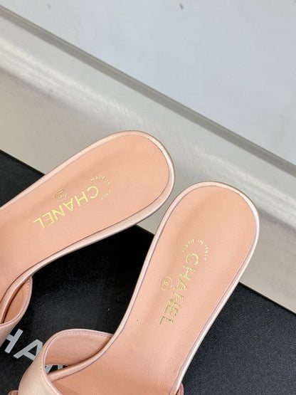CC 25 Mules Pink Silk Lambskin 308776