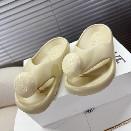 Loewe Foam Slide Beige Rubber