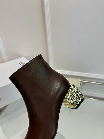 Loewe Anagram heel boot brown calfskin