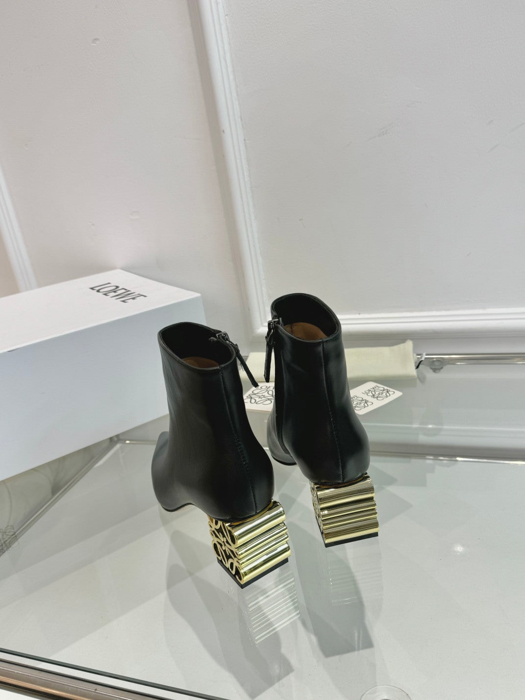 Loewe Anagram heel boot black calfskin