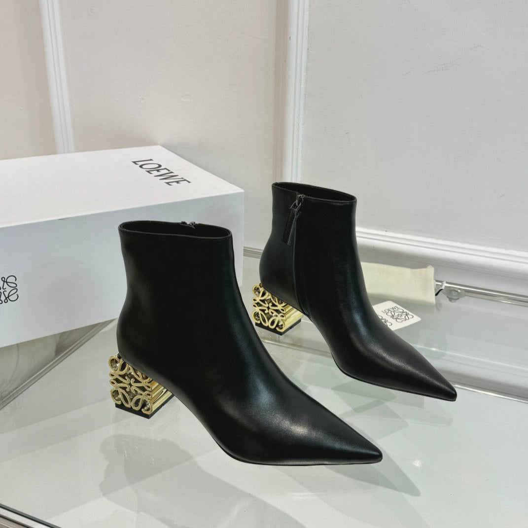 Loewe Anagram heel boot black calfskin