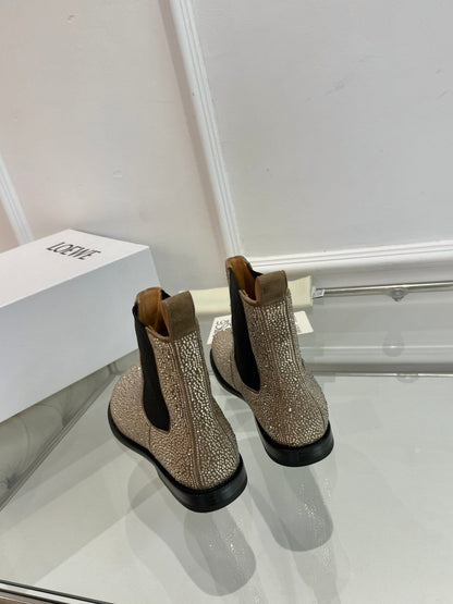 Loewe Chelsea boots diamond silver-gold cowhide