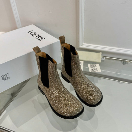 Loewe Chelsea boots diamond silver-gold cowhide