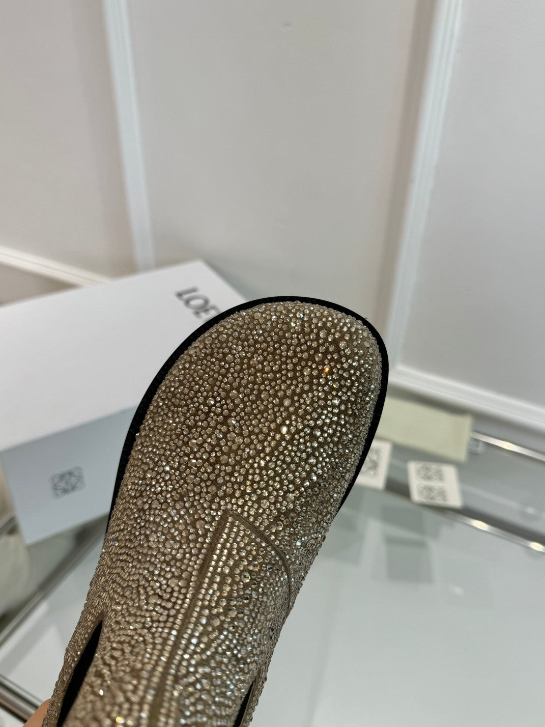 Loewe Chelsea boots diamond silver-gold cowhide