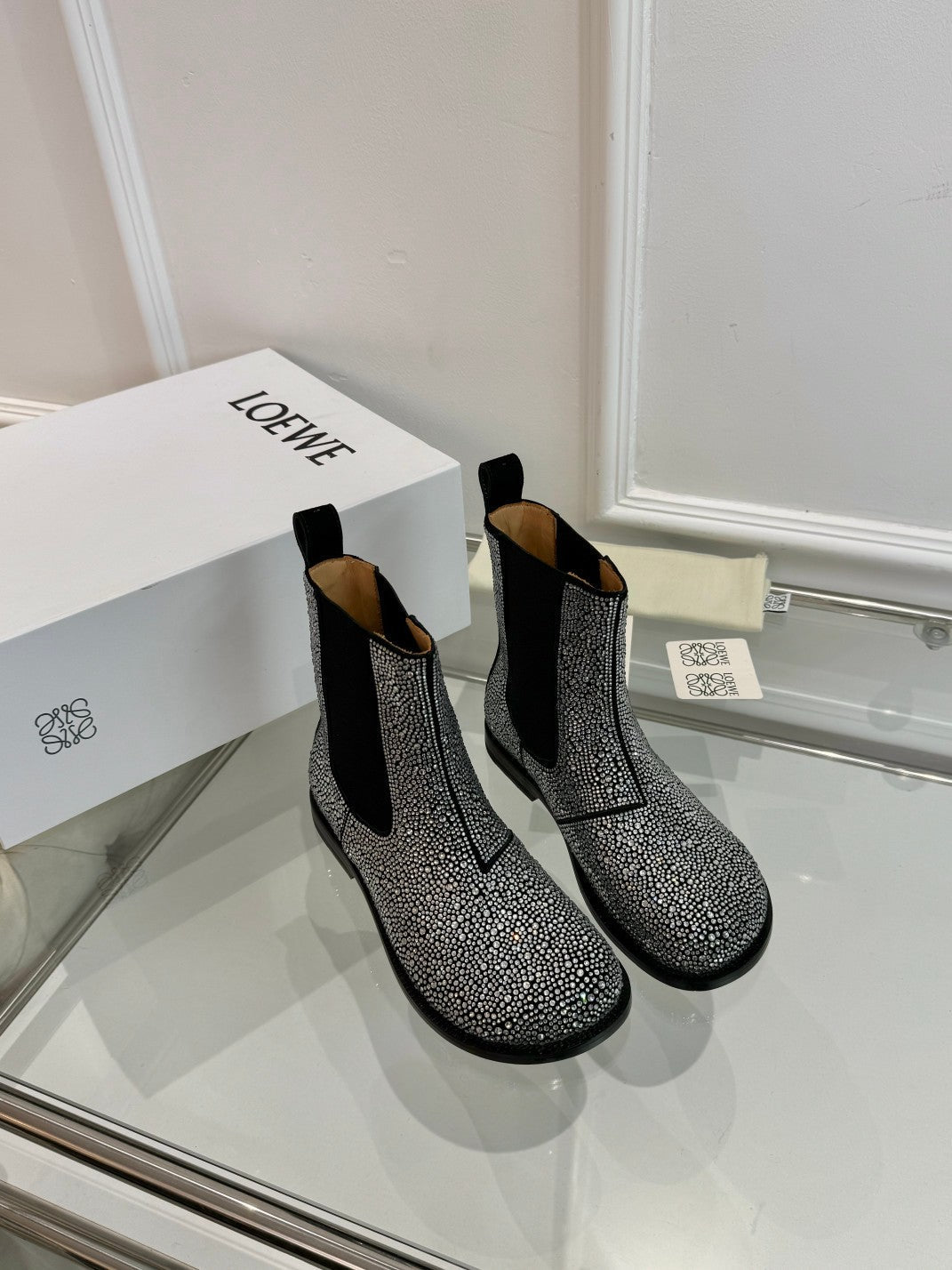 Loewe Chelsea boots diamond black cowhide