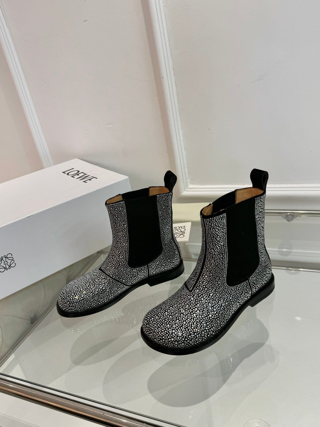 Loewe Chelsea boots diamond black cowhide