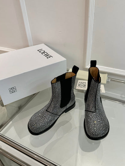 Loewe Chelsea boots diamond black cowhide