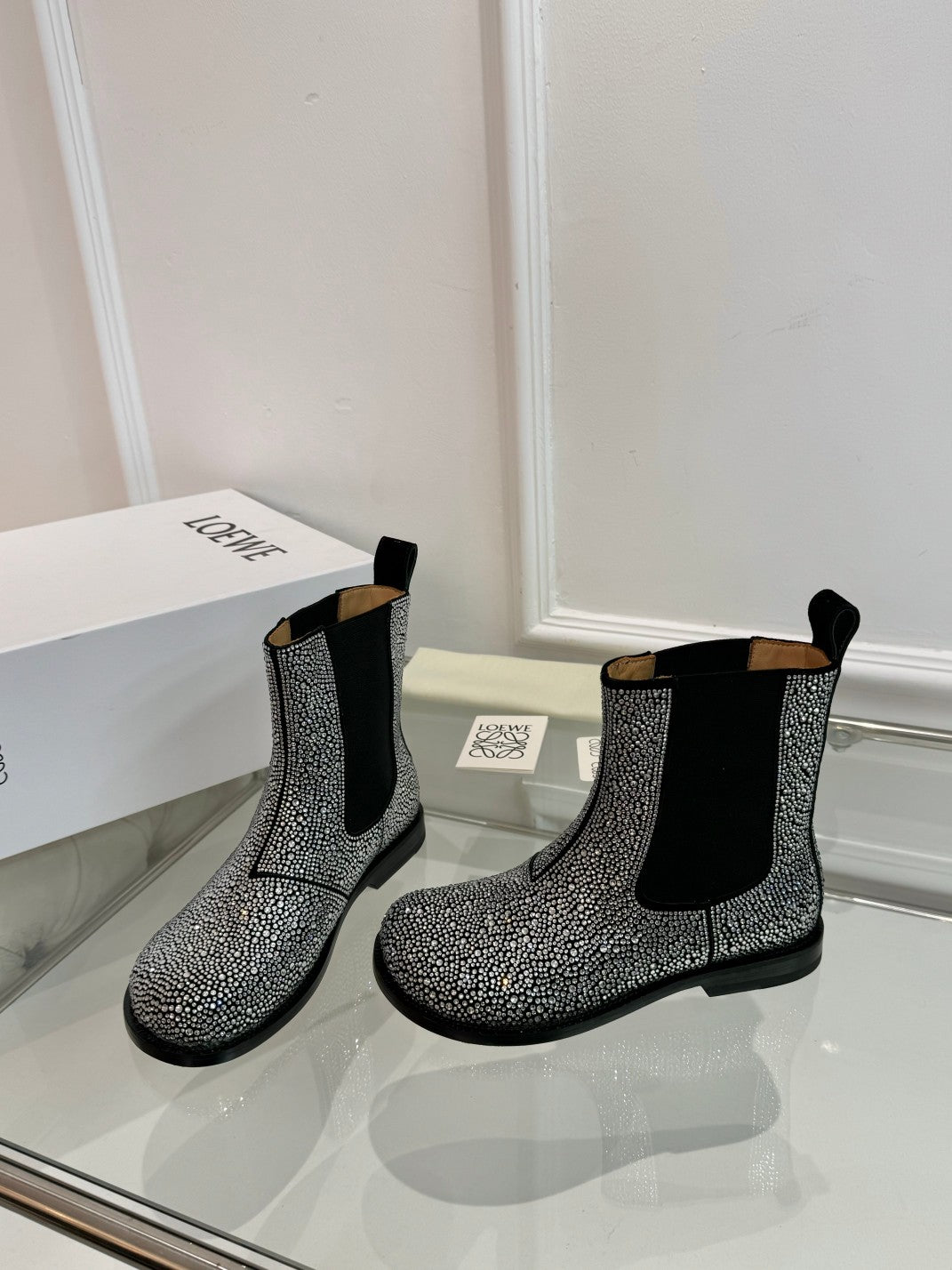 Loewe Chelsea boots diamond black cowhide