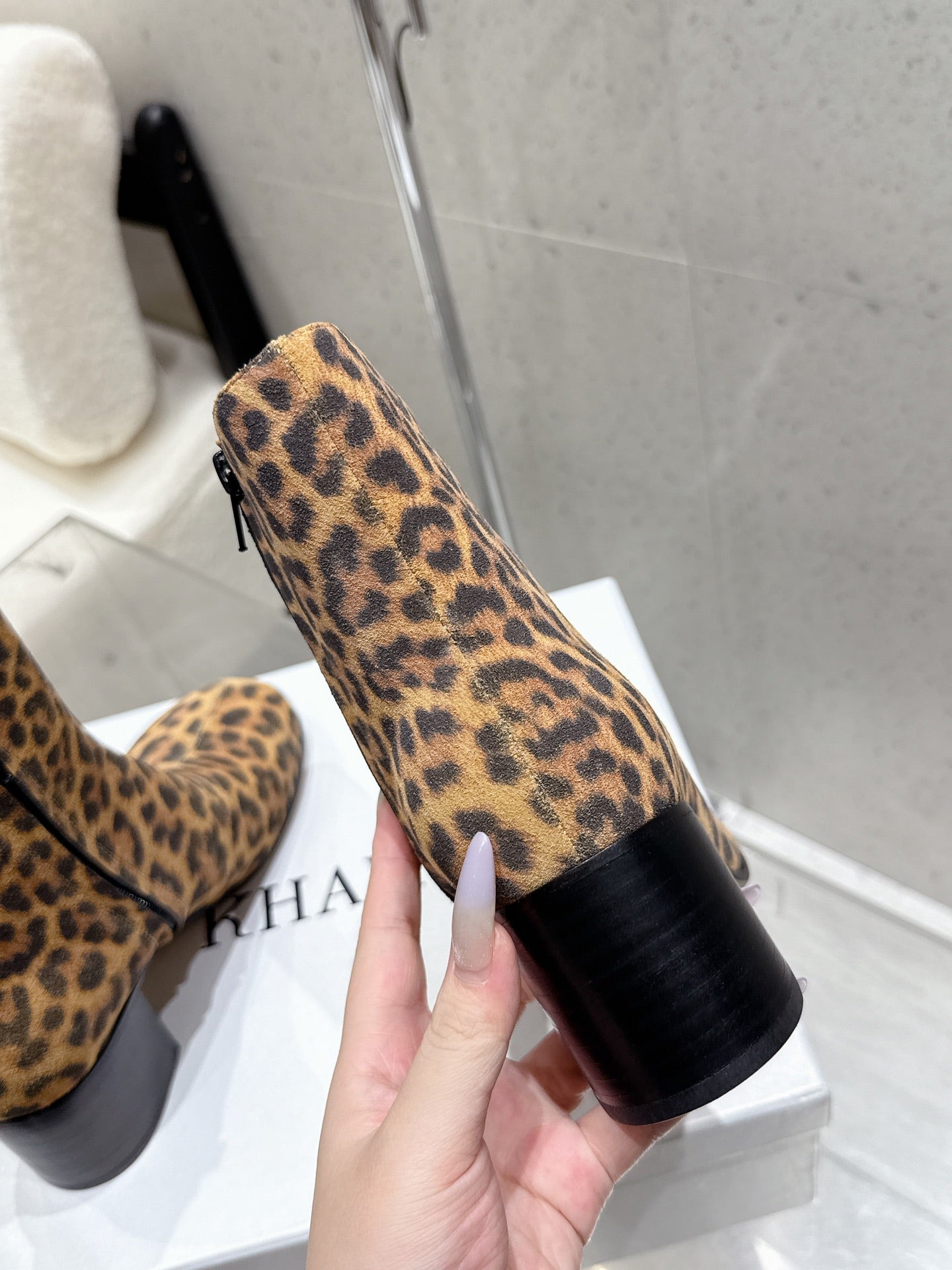 Loewe 25 ankle boots leopard suede