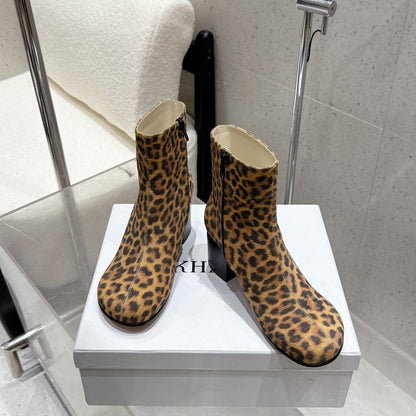 Loewe 25 ankle boots leopard suede