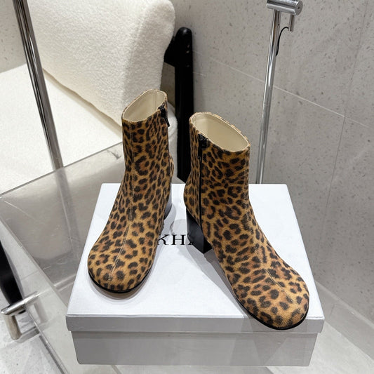 Loewe 25 ankle boots leopard suede