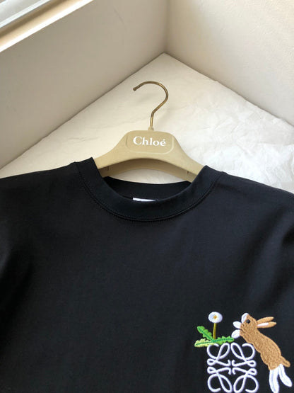 Loewe Rabbit T-shirt Black Cotton