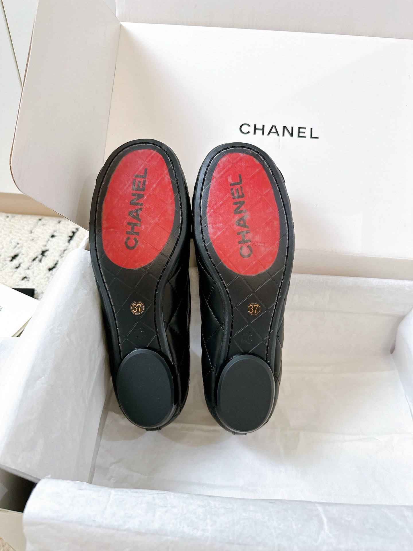 CC 25 Kangpeng Ballet Flats Black Leather 300172