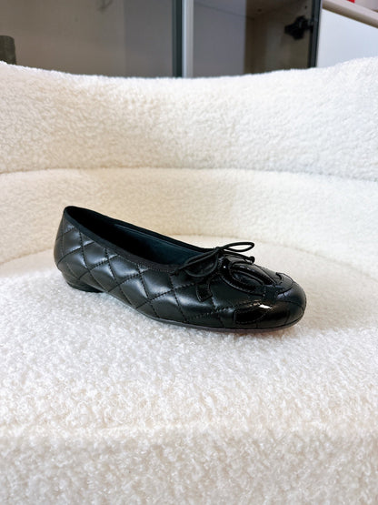 CC 25 Kangpeng Ballet Flats Black Leather 300172