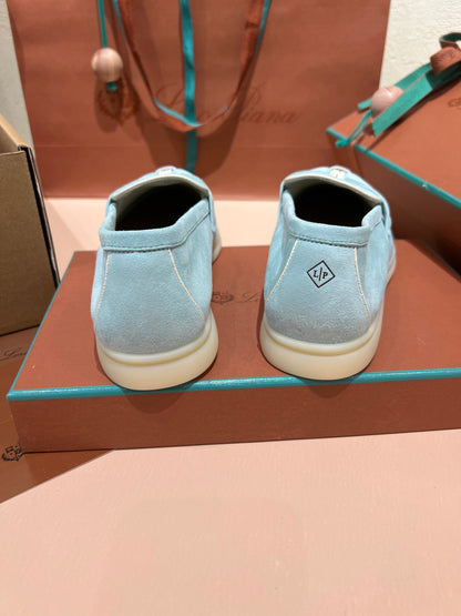 lp summer charm walk loafer cloud blue white suede