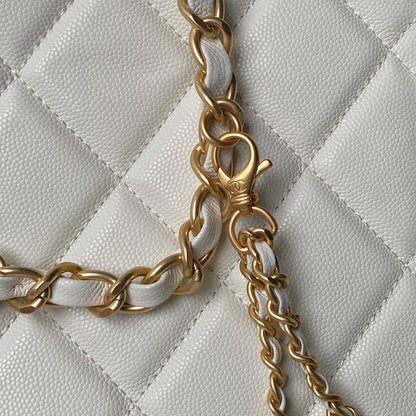 24a shopping bag 30cm cream caviar gold hardware