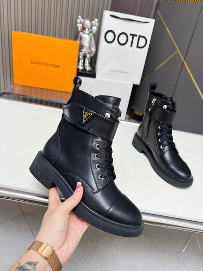 LV Citizen Boots Plain Black Cowhide