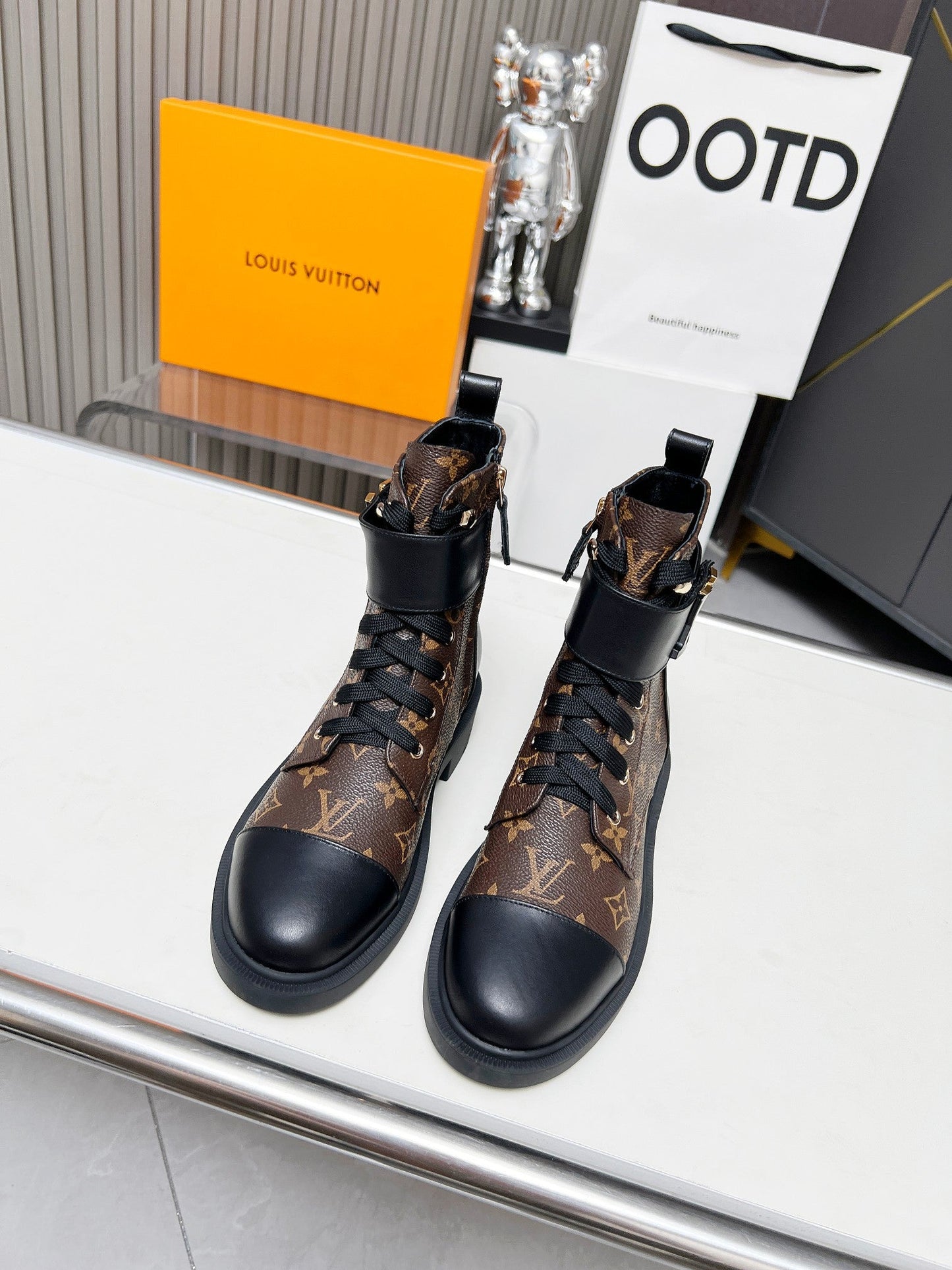 LV Citizen Boots Dark Brown Monogram Cowhide