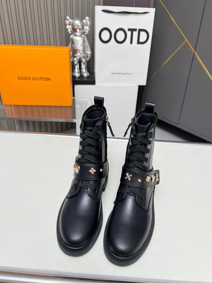 LV Citizen Boots Plain Black Calfskin