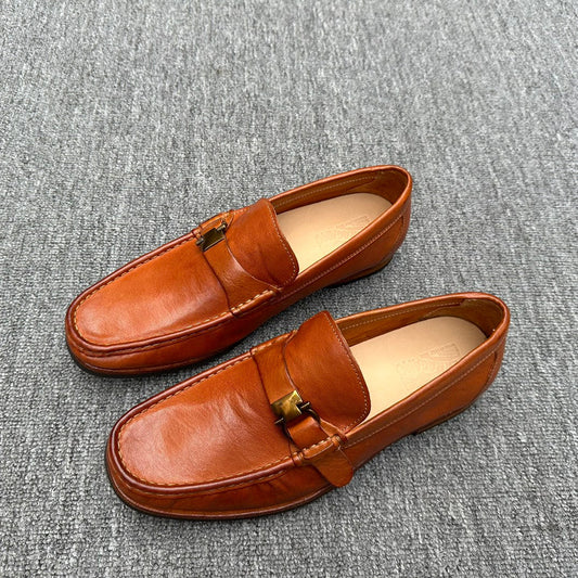 LV LOAFER IN BRIGHT ORANGE CALFSKIN