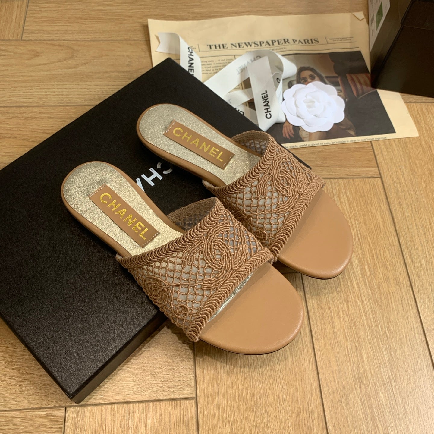 CC 25 Slippers Brown Special Woven 307029