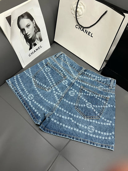 CC 25 Blue White Washed Short Denim