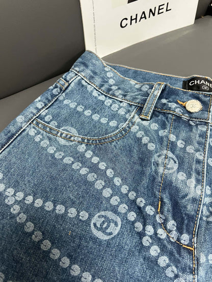CC 25 Blue White Washed Short Denim