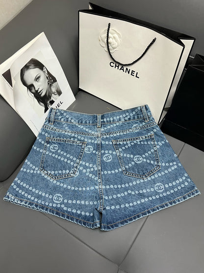 CC 25 Blue White Washed Short Denim