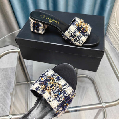 CC 25 Sandal Heel 5cm Tweed Mop