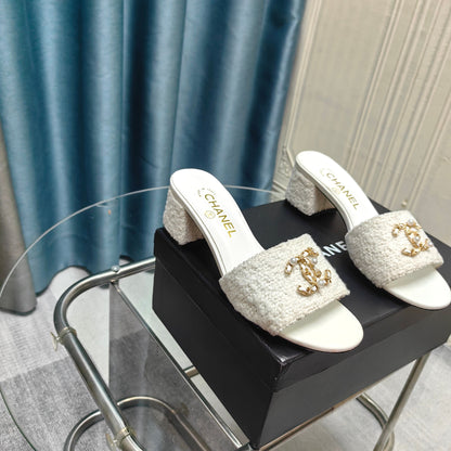 CC 25 Sandal Heel 5cm Tweed Mop