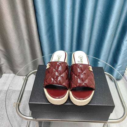 CC 25 Platform Sandal 10cm Patent Calfskin