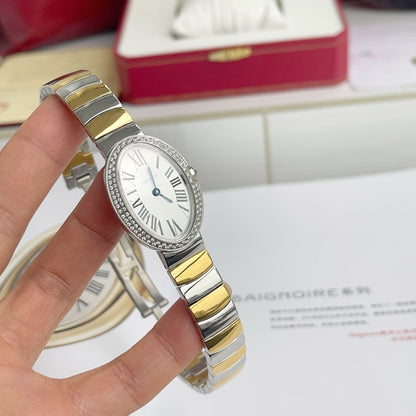 Baignoire 23mm Two-Tone Yellow Gold Double Row Diamond Bezel