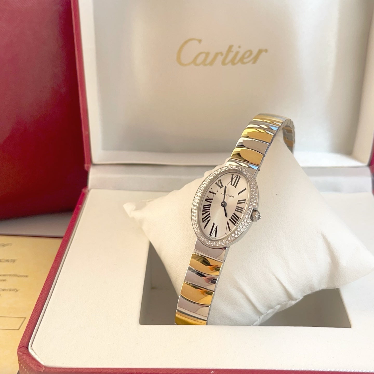 Baignoire 23mm Two-Tone Yellow Gold Double Row Diamond Bezel