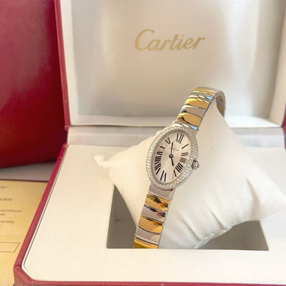 Baignoire 23mm Two-Tone Yellow Gold Double Row Diamond Bezel